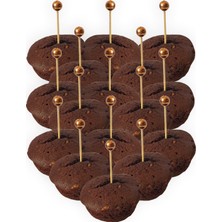 TM Tasarım Mağazası 50 Adet Dekoratif Gold Yuvarlak Büyük Inci Boncuklu Pasta Kürdanı 6,5 cm - Inci 10 mm