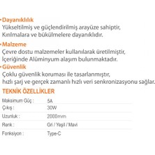Ldnıo Hızlı Şarj ve Veri Aktarım Kablosu 2 Metre Type-C LS632