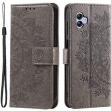 Seashell Digital Samsung Galaxy A05 4g Pu Pu Deri Baskılı Strap Grey Telefon Kılıfı (Yurt Dışından)