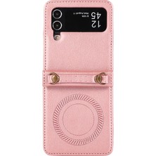 Seashell Digital Samsung Galaxy Z 4 5g 5g Tpu+Pu Deri Crossbody Çantası Manyetik Telefon Kılıfı (Yurt Dışından)