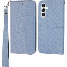 Seashell Digital Samsung Galaxy A25 5g 5g Dokuma Doku Pu Deri Strap Grey Telefon Kılıfı (Yurt Dışından)