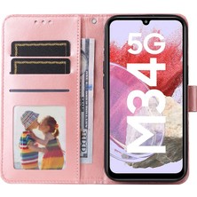 Seashell Digital Samsung Galaxy F34 5G/M34 5g Çizgiye Dönüş Ayçiçeği Pu Deri Pink Telefon Kılıfı (Yurt Dışından)