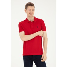 U.S. Polo Assn. Erkek Slim Fit Polo Yaka Kırmızı Basic Tişört 50279573-VR171