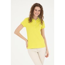 U.S. Polo Assn. Kadın Fıstık Yeşili Basic Polo Yaka Tişört 50289361-VR087