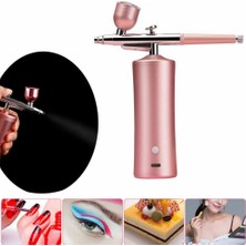 Mingming Shop Altın Tarzı Tok Mini Hava Kompresörü Kiti Hava Fırçası Boya Püskürtme Tabancası Airbrush Tırnak Sanat Dövme Zanaat Kek Nano Sis Sis Püskürtücü (Yurt Dışından)