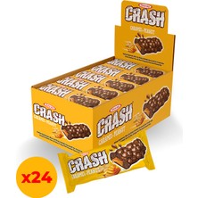 Tayaş Crash Karamelli ve Yer Fıstıklı Pirinç Patlaklı Bar Kutu 40 Gram x 24 Adet Kutulu