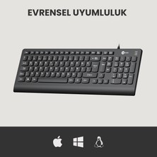 Lenovo Lecoo KB103 USB Kablolu Türkçe Q Klavye Siyah