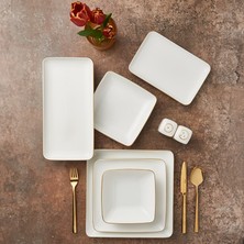 Güral Porselen Kansas 54 Parça Altın Fileli Yemek Takımı