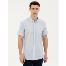 Pierre Cardin Erkek Açık Mavi Regular Fit Kısa Kollu Gömlek 50284267-VR095