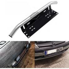 ŞüsCarOto Aksesuar Her Araca Uyumlu Plaka Altlığı ve Koruma Demiri Sis Ayağı Suv 4x4 Off Road LED Montaj Braketi Plakalık LED Bağlantı Ayağı Krom