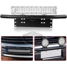 ŞüsCarOto Aksesuar Her Araca Uyumlu Plaka Altlığı ve Koruma Demiri Sis Ayağı Suv 4x4 Off Road LED Montaj Braketi Plakalık LED Bağlantı Ayağı Krom