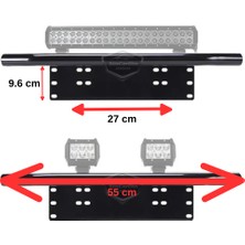 ŞüsCarOto Aksesuar Her Araca Uyumlu Plaka Altlığı ve Koruma Demiri Sis Ayağı Suv 4x4 Off Road LED Montaj Braketi Plakalık LED Bağlantı Ayağı Krom