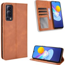 Bdt Shop Vivo Y72 5g Manyetik Kapatma Pu Deri Cüzdan Için Telefon Kılıfı (Yurt Dışından)