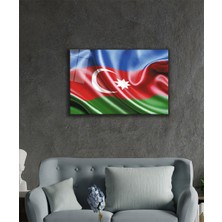 Miraax Azerbaycan Bayrağı Cam Tablo  ,azerbaijan Flag
