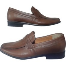 Golden Erkek Taba  Deri Düz Klasik Şık Ayakkabı GLDNPS11