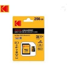 Kodak 256Gb.Micro Sd Hafıza Kartı Clas 10 4K Uv3 V30 A1 Ultra Performans Hafıza Kartı Orjinal