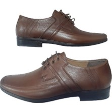 Golden Erkek Kahverengi Bağcıklı  Deri Düz Klasik Şık Ayakkabı GLDNPS11