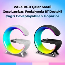 Valx Rgb Çalar Saatli Gece Lambası, Bt Destekli Çağrı Cevaplayabilen Hoparlör (G-500W) Beyaz