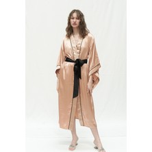 Mita Concept Gold Yarasa Kol Saten Kimono