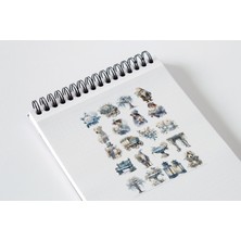 Liyacraft Kış Mavi Bahçe Sticker Seti Planner Ajanda Bullet Journal Için Uygun Set