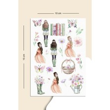 Liyacraft Women Flower Sticker Seti Planner Ajanda Bullet Journal Için Uygun Set