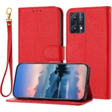 MY Boutique1 Realme 9 Pro Flip Için Telefon Kılıfı Folio Litchi Desen Kart Yuvaları Tutucu Pu (Yurt Dışından)