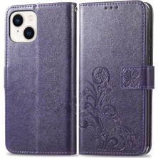 MY Boutique1 Iphone 14 Dört Yapraklı Yonca Zarif Iş Kısa Kayış Deri (Yurt Dışından)