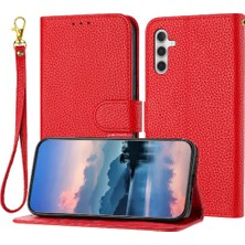 MY Boutique1 Samsung Galaxy A34 5g Için Telefon Kılıfı Cüzdan Flip Folio Litchi Desen Pu (Yurt Dışından)