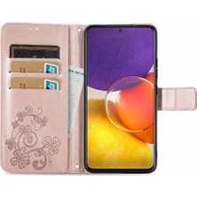 MY Boutique1 Samsung Galaxy A82 5g Için Kılıf Deri Kılıf Kapak Kapak Kısa Kayış Dört (Yurt Dışından)