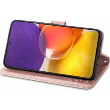 MY Boutique1 Samsung Galaxy A82 5g Için Kılıf Deri Kılıf Kapak Kapak Kısa Kayış Dört (Yurt Dışından)