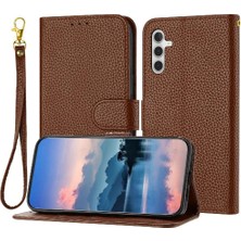 MY Boutique1 Samsung Galaxy M54 Litchi Desen Kart Yuvaları Için Telefon Kılıfı Tutucu Flip Pu (Yurt Dışından)