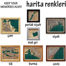 Zmapdesign Istediğiniz Yerin Ahşap & Epoksi Şehir Haritası (Yeşil Epoksi)
