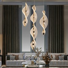Apliqa Gupse 4 Lü Yuvarlak 62 Watt Ledli Modern Tasarım Oturma Odası Salon Avize