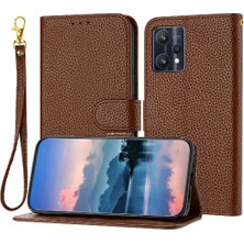 MY Boutique1 Realme 9 Pro Flip Için Telefon Kılıfı Folio Litchi Desen Kart Yuvaları Tutucu Pu (Yurt Dışından)