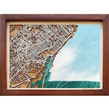 Zmapdesign Istediğiniz Yerin Ahşap & Epoksi Şehir Haritası (Yeşil Epoksi)