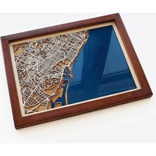 Zmapdesign Istediğiniz Yerin Ahşap & Epoksi Şehir Haritası (Opak Epoksi)