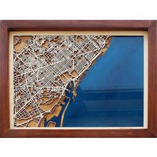 Zmapdesign Istediğiniz Yerin Ahşap & Epoksi Şehir Haritası (Opak Epoksi)