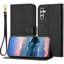 MY Boutique1 Samsung Galaxy M54 Litchi Desen Kart Yuvaları Için Telefon Kılıfı Tutucu Flip Pu (Yurt Dışından)