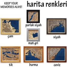 Zmapdesign Istediğiniz Yerin Ahşap & Epoksi Şehir Haritası (Mavi Epoksi)