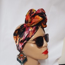 Oben Hobi Afrika Modeli Telli Bandana Saç Aksesuarı Sim Detaylı Özel Üretim Kumaş Kadın Toka