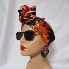 Oben Hobi Afrika Modeli Telli Bandana Saç Aksesuarı Sim Detaylı Özel Üretim Kumaş Kadın Toka