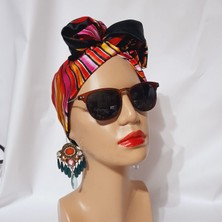 Oben Hobi Afrika Modeli Telli Bandana Özel Tasarım Kumaştan Yapılmış Saç Aksesuarı Kadın Tokası