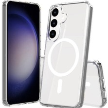 CoverZone Samsung Galaxy S24 / S24 Plus ve S24 Ultra ile Uyumlu Kılıf Wireless Şarj Özellikli Magsafe ile Uyumlu Şeffaf Kılıf