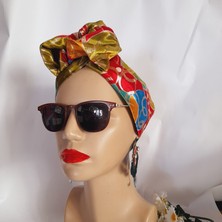 Oben Hobi Afrika Modeli Telli Bandana Saç Aksesuarı Özel Tasarım Kumaşkadın Saç Tokası