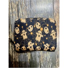 Street Bag Hallowen Hayalet Resimli Etnik Otantik Desenli Bölmeli Kullanışlı Cüzdan