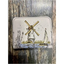 Street Bag Değirmen Resimli Etnik Otantik Desenli Bölmeli Kullanışlı Cüzdan