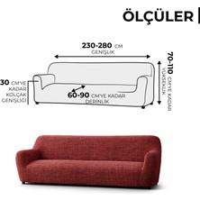 Paulato Lastikli Esnek ve Yıkanabilir 4 Kişilik Koltuk Örtüsü Çekyat Kanepe Kılıfı - Bordo