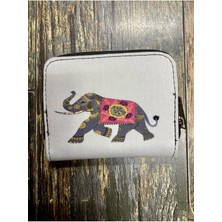Street Bag Fil Desenli Etnik Otantik Desenli Bölmeli Kullanışlı Cüzdan