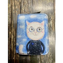 Street Bag Kedi Desenli Etnik Otantik Desenli Bölmeli Kullanışlı Cüzdan
