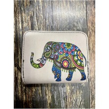 Street Bag Fil Desenli Etnik Otantik Desenli Bölmeli Kullanışlı Cüzdan